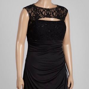 R&M Richards Black/Taupe Evening Gown